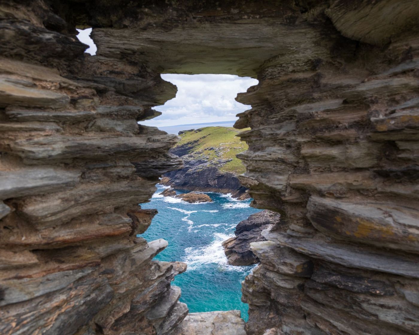 Cornwall cove framed by rocks